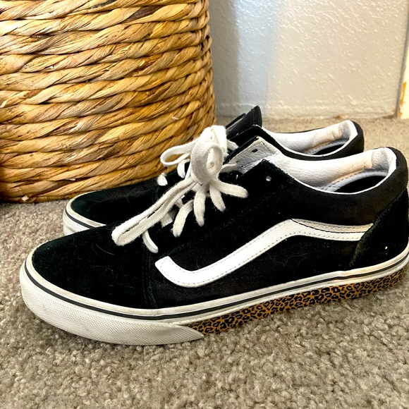 Vans Shoes - Black Vans with Cheetah